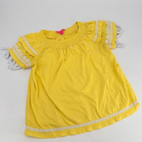 LILLY PULITZER Nailah Embroidered Tassel Top Lemon Yellow Medium - Picture 3 of 7